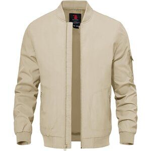 Men's Stylish Casual Lightweight A1-light Khaki Golf Varsity Bomber Jackets